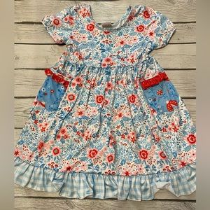Floral ruffle dress girls size 7/8 NWOT